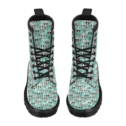 Panda Bear Cute Themed Print Women's Boots