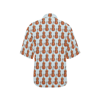 Violin Print Design LKS406 Women's Hawaiian Shirt