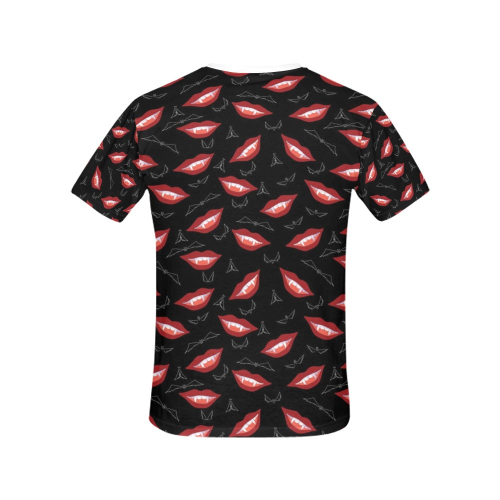 Vampire Lips Print Design LKS301 Women's  T-shirt
