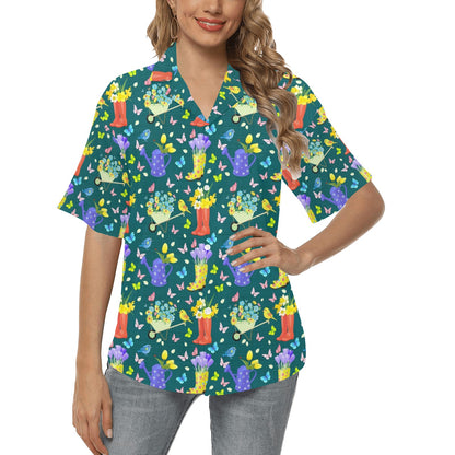 Gardening Pattern Print Design G08 Women's Hawaiian Shirt
