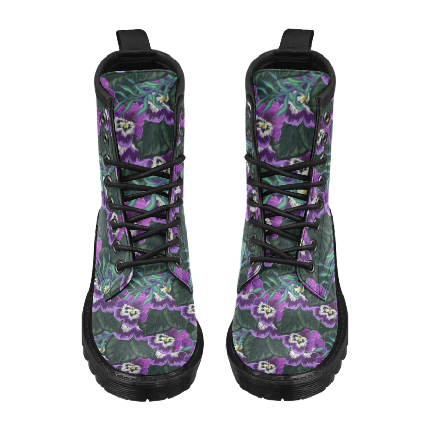 Pansy Pattern Print Design PS07 Women's Boots