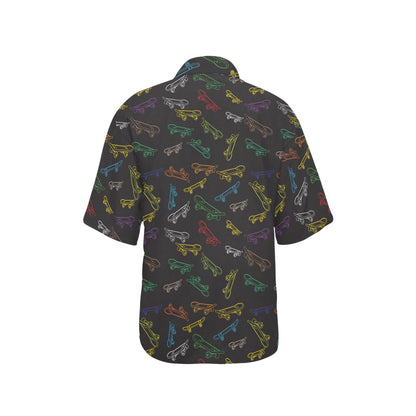 Skateboard Print Design LKS301 Women's Hawaiian Shirt