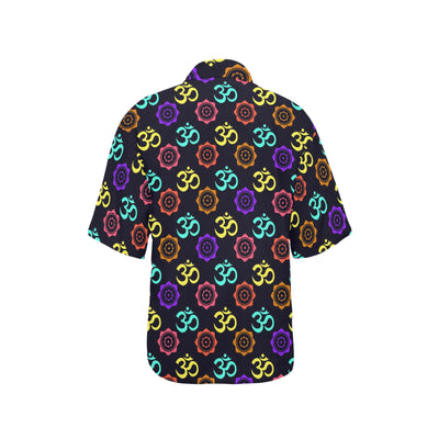 Chakra OM Print Pattern Women's Hawaiian Shirt