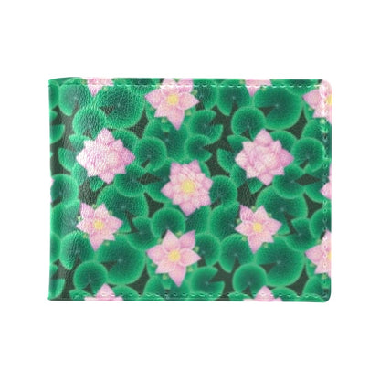 Water Lily Print Design LKS303 Men's ID Card Wallet