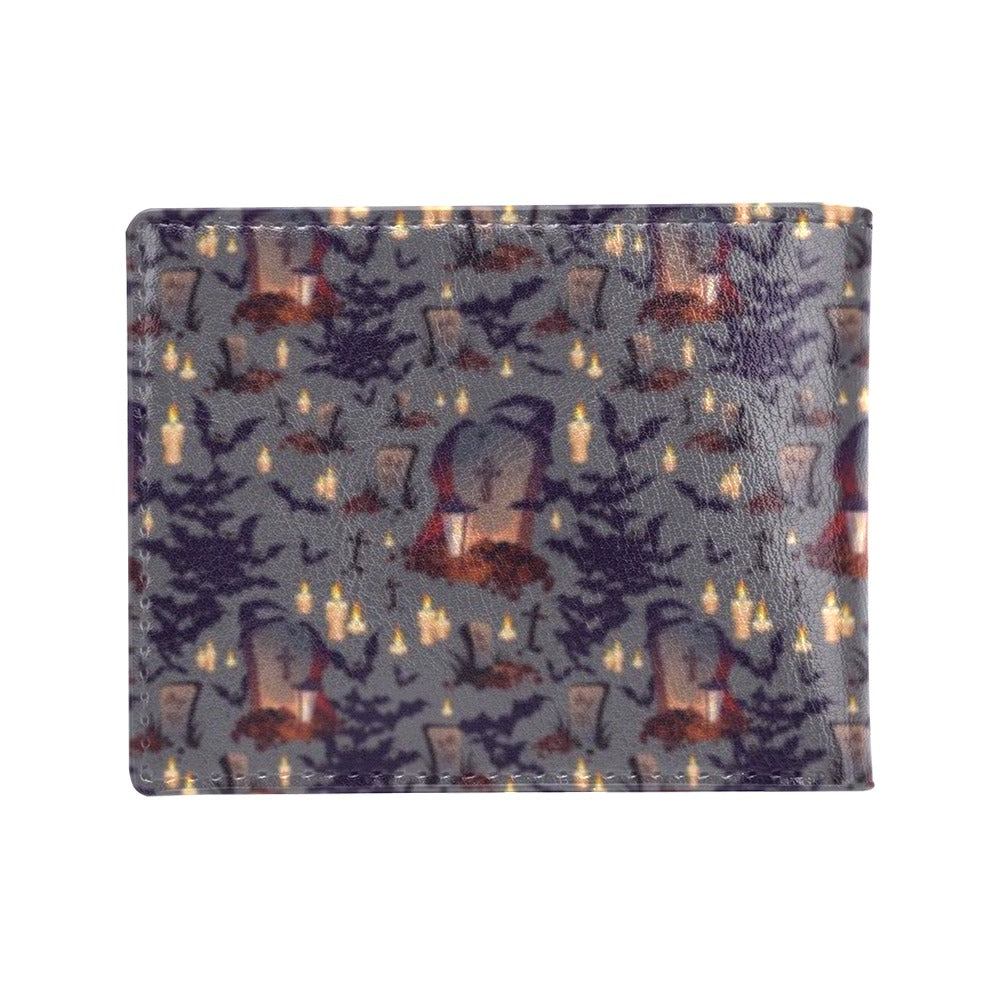 Creepy Graveyard Print Design LKS301 Men's ID Card Wallet