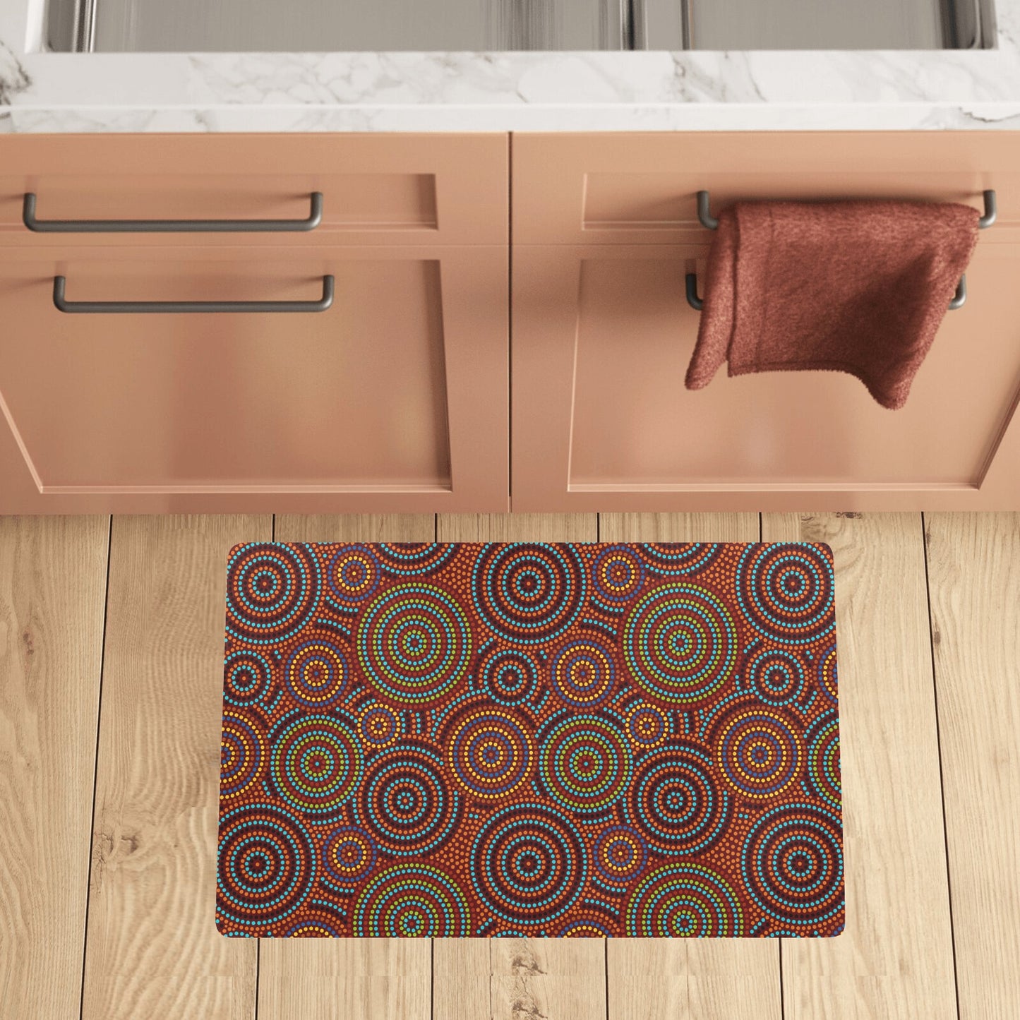 Aboriginal Print Design LKS403 Kitchen Mat