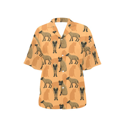 Hyena Pattern Print Design 01 Women's Hawaiian Shirt
