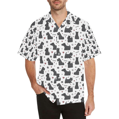 Scottish Terriers Print Design LKS3015 Men's Hawaiian Shirt