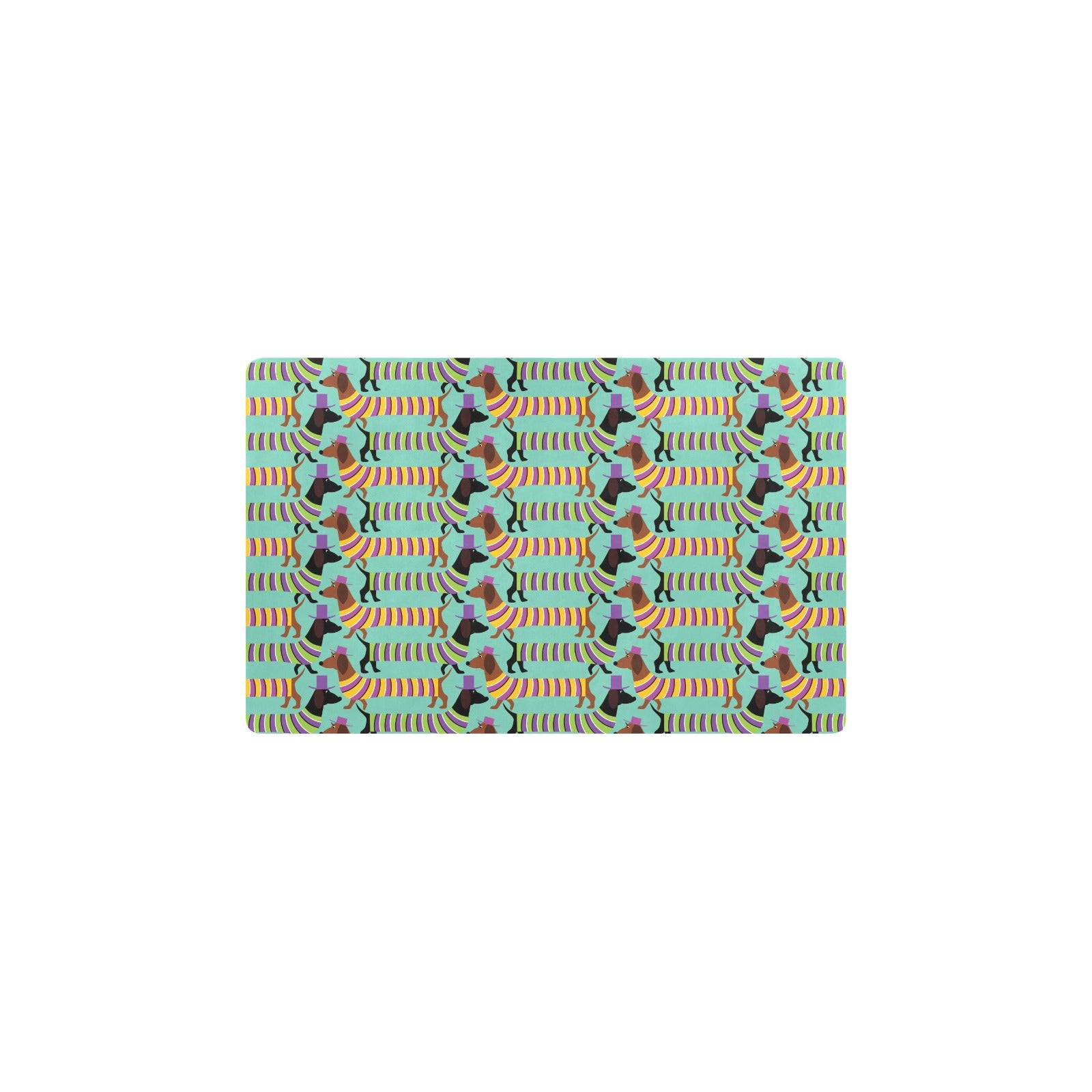 Dachshund Pattern Print Design 05 Kitchen Mat