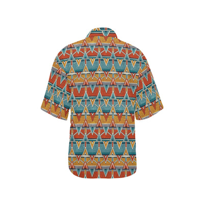 Kente Print African Design Themed Women's Hawaiian Shirt