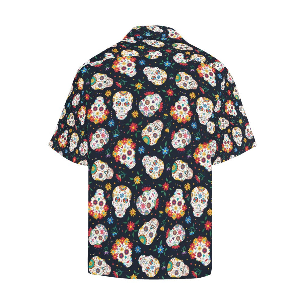 Sugar Skull Print Design LKS305 Men's Hawaiian Shirt