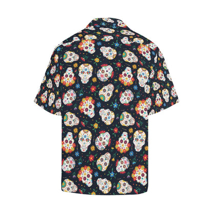 Sugar Skull Print Design LKS305 Men's Hawaiian Shirt