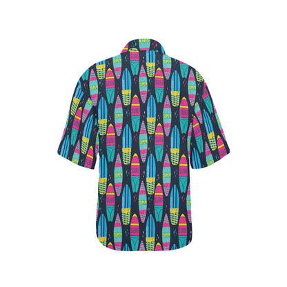 Surfboard Colorful Print Design LKS302 Women's Hawaiian Shirt