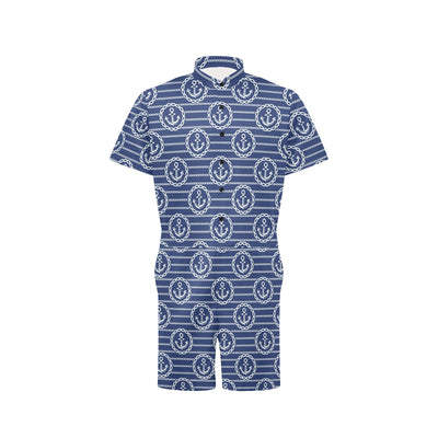 Anchor Stripe Pattern Men's Romper