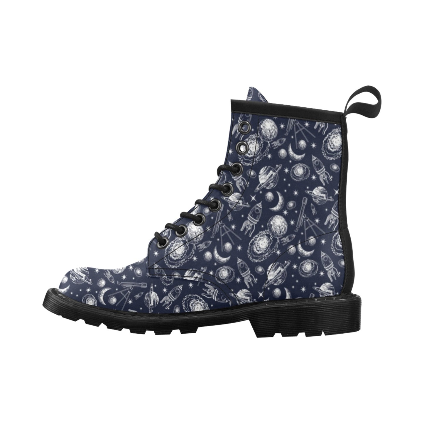 Space Rocket Print Design LKS301 Women's Boots