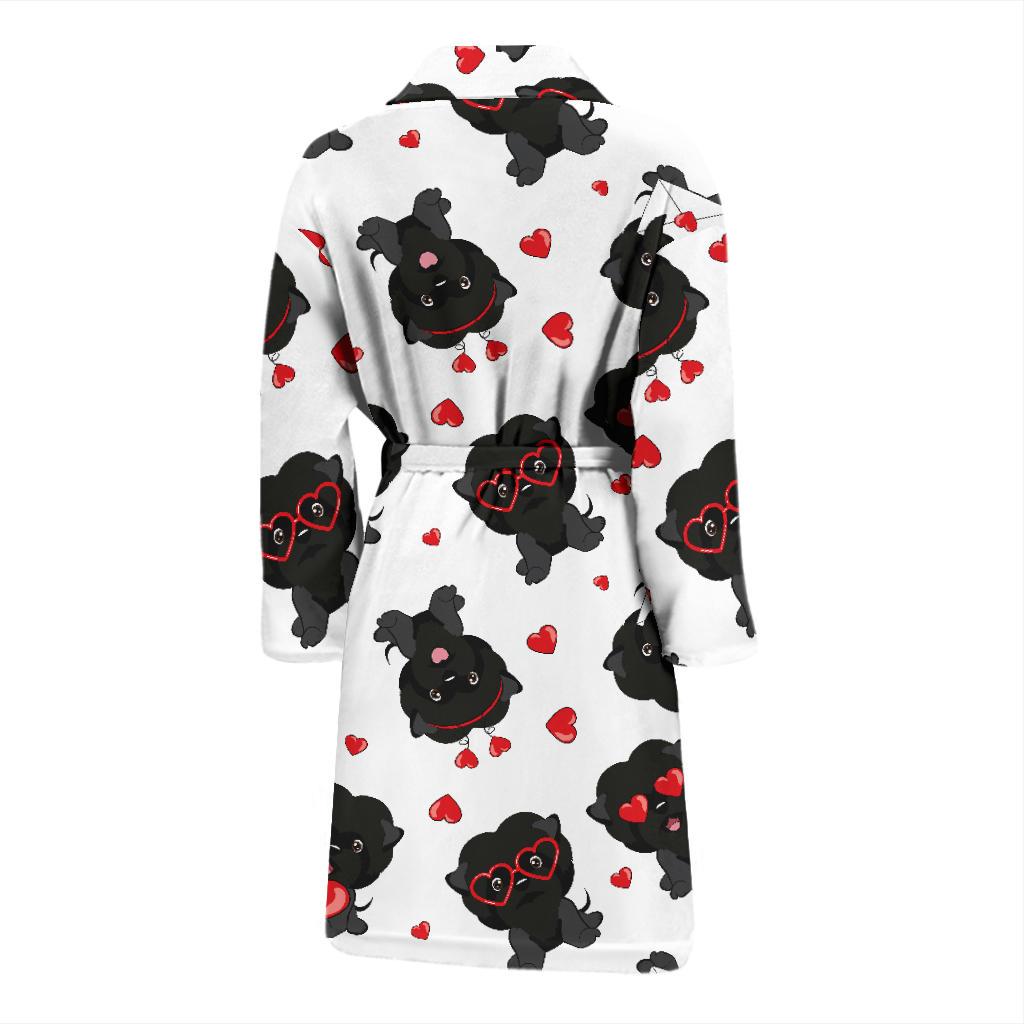 Affenpinscher Pattern Print Design 01 Men Bathrobe-JORJUNE.COM