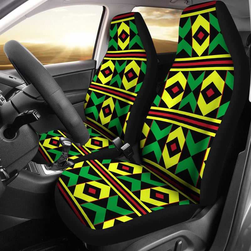 African Geometric Print Pattern Universal Fit Car Seat Covers