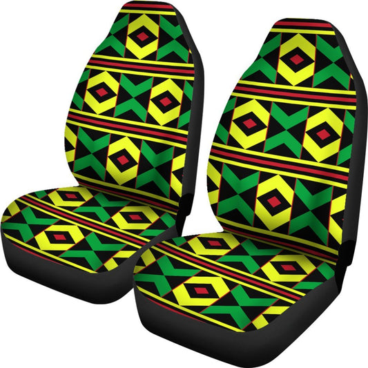 African Geometric Print Pattern Universal Fit Car Seat Covers