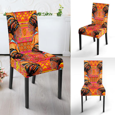 African Girl Aztec Dining Chair Slipcover-JORJUNE.COM