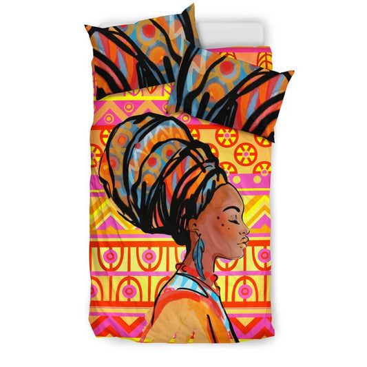 African Girl Aztec Duvet Cover Bedding Set