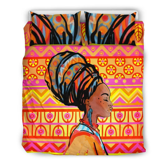 African Girl Aztec Duvet Cover Bedding Set