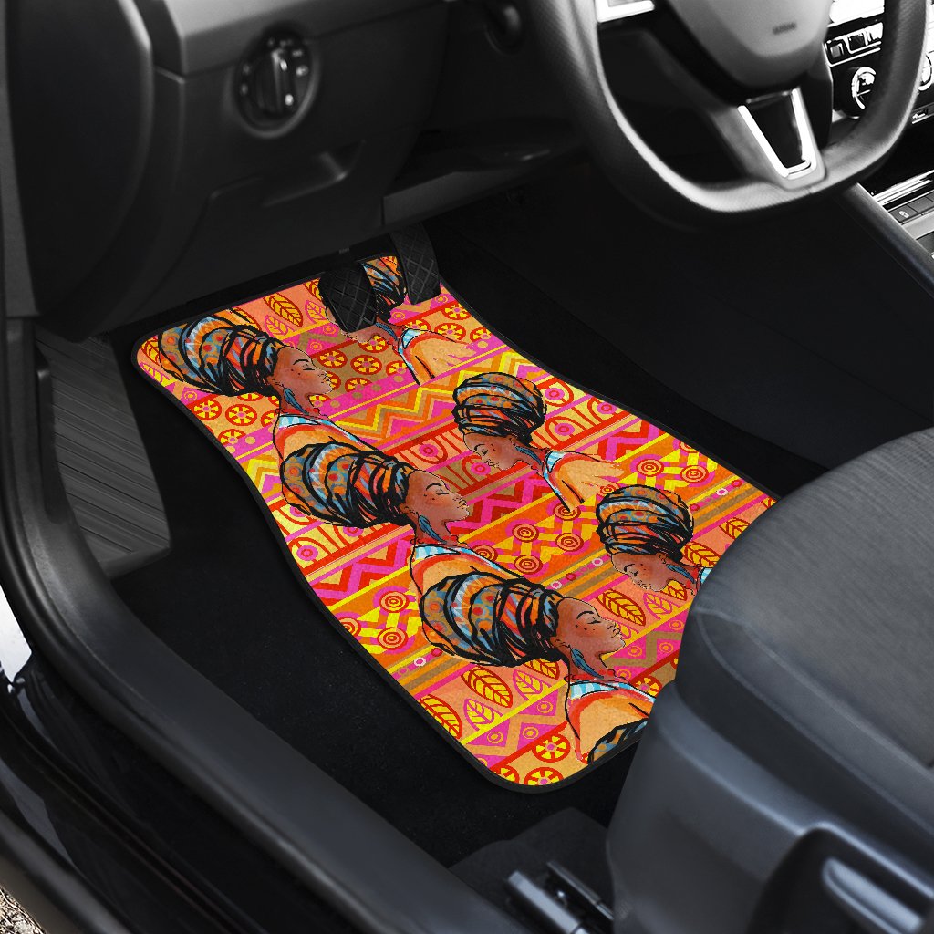 African Girl Aztec Front and Back Car Floor Mats