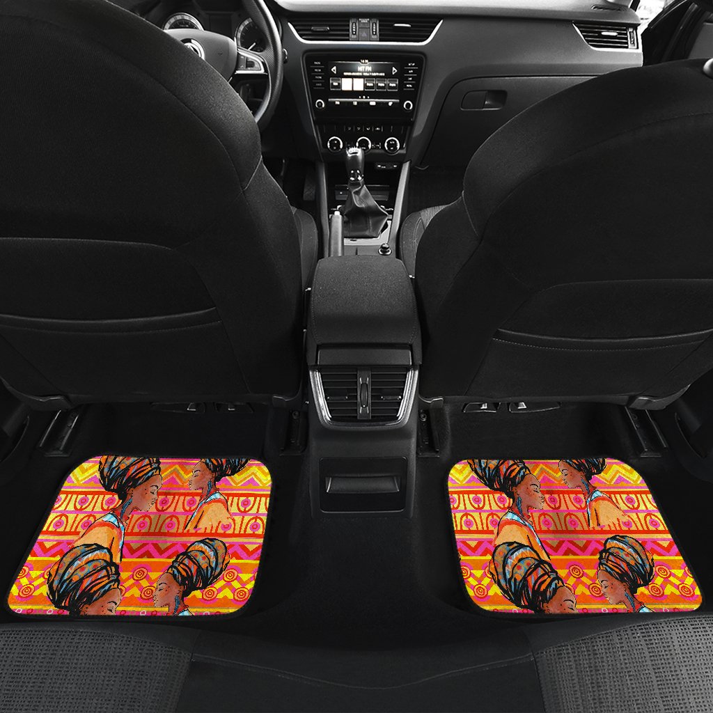 African Girl Aztec Front and Back Car Floor Mats