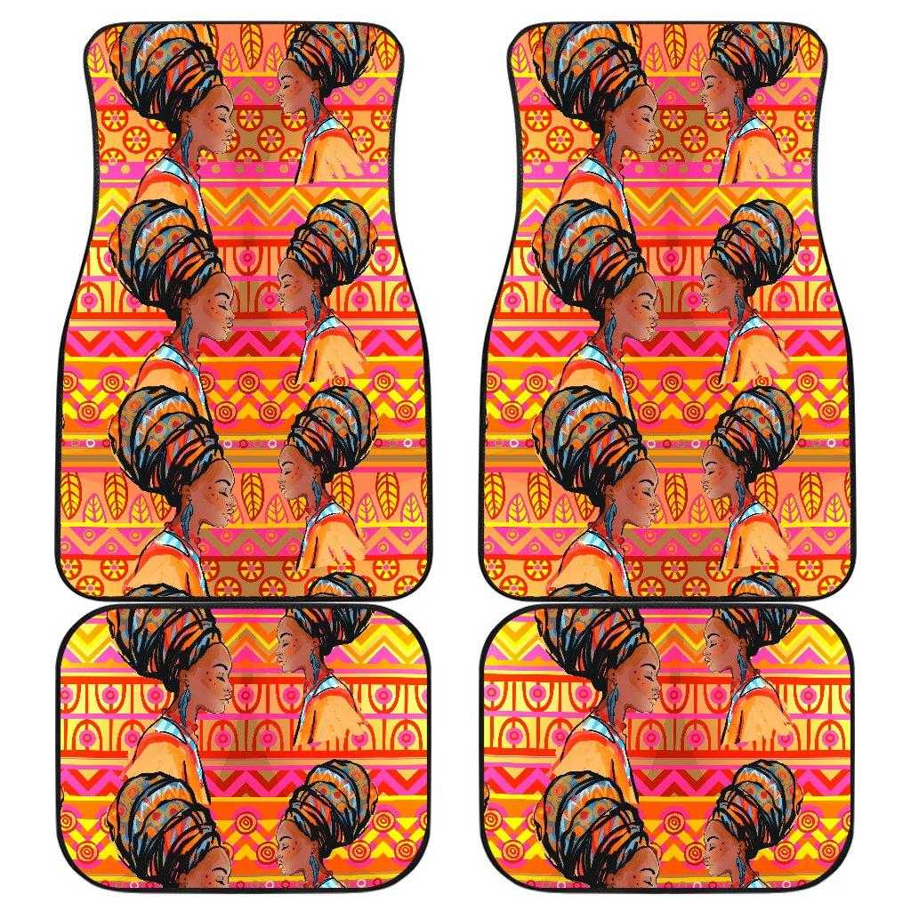 African Girl Aztec Front and Back Car Floor Mats