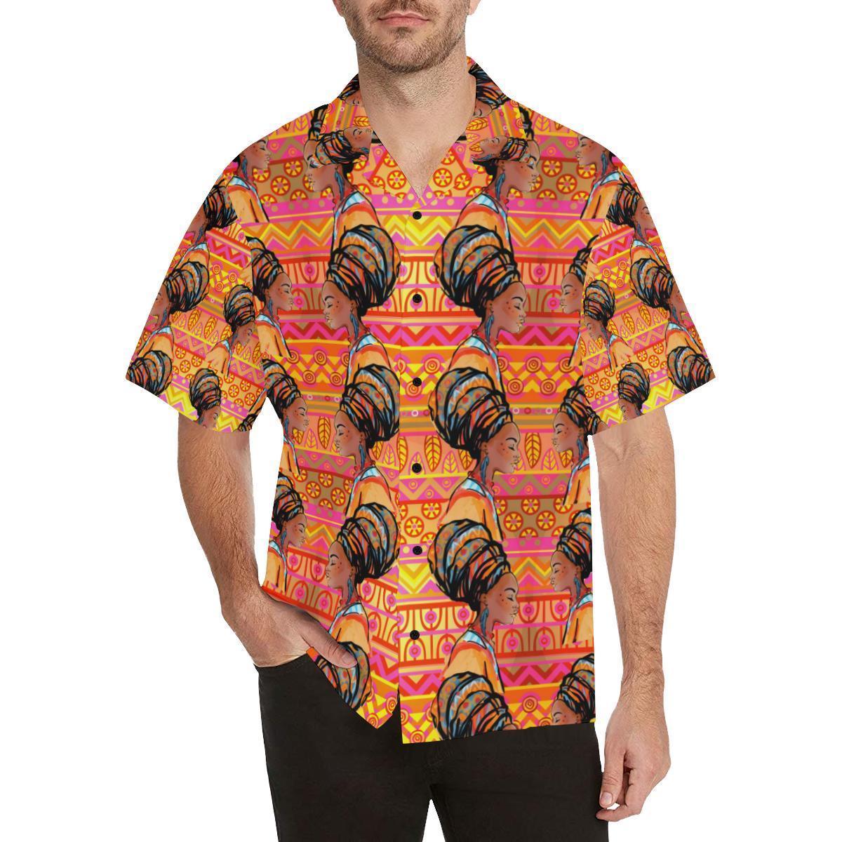 African Girl Aztec Hawaiian Shirt-JORJUNE.COM