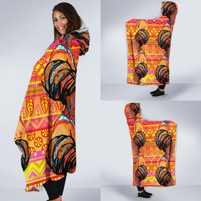 African Girl Aztec Hooded Blanket-JORJUNE.COM