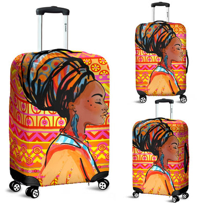 African Girl Aztec Luggage Cover Protector