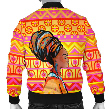 African Girl Aztec Men Casual Bomber Jacket-JorJune