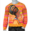 African Girl Aztec Men Crewneck Sweatshirt