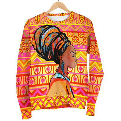 African Girl Aztec Men Crewneck Sweatshirt