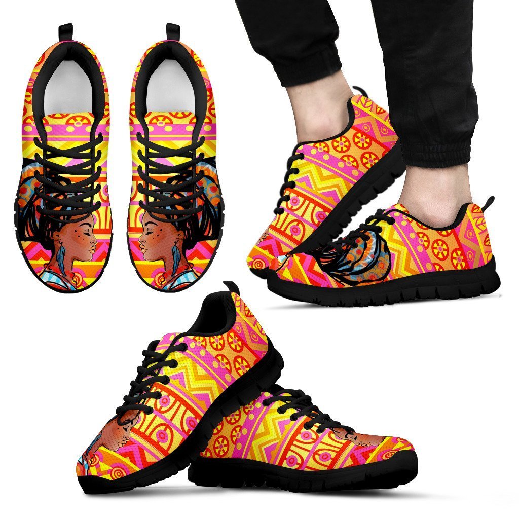 African Girl Aztec Men Sneakers
