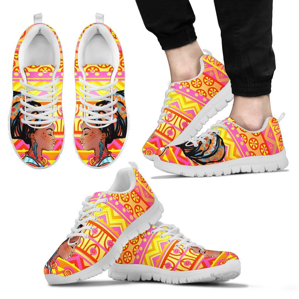 African Girl Aztec Men Sneakers