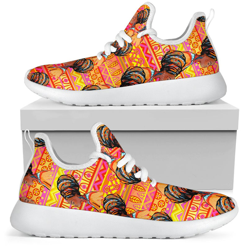 African Girl Aztec Mesh Knit Sneakers Shoes