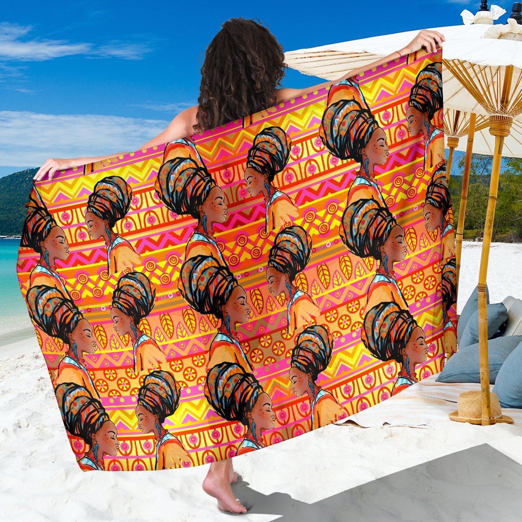 African Girl Aztec Sarong Pareo Wrap