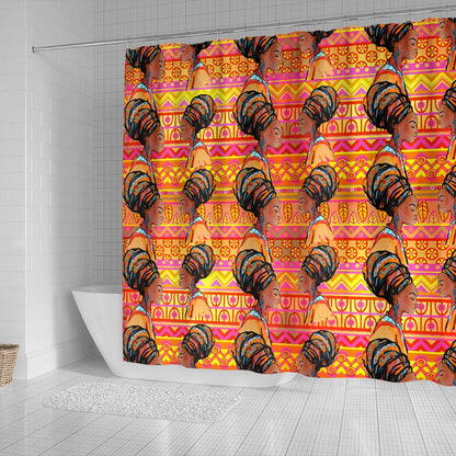 African Girl Aztec Shower Curtain
