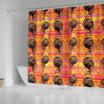 African Girl Aztec Shower Curtain