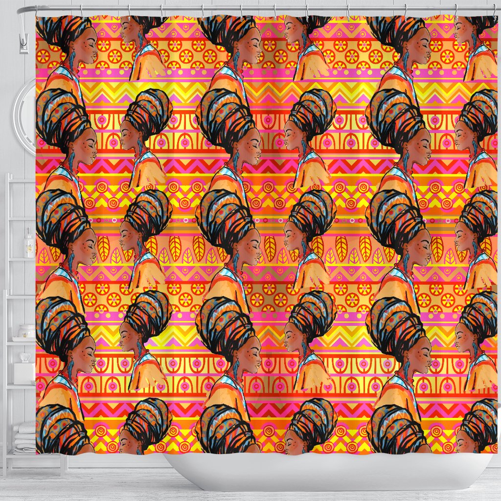 African Girl Aztec Shower Curtain