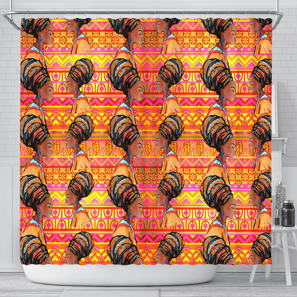 African Girl Aztec Shower Curtain