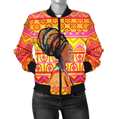 African Girl Aztec Women Casual Bomber Jacket