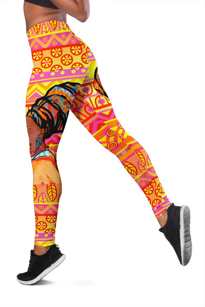 African Girl Aztec Women Leggings