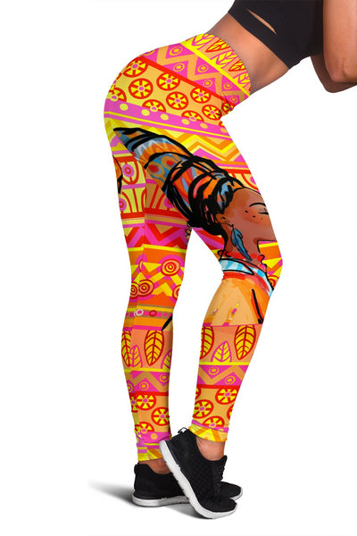 African Girl Aztec Women Leggings