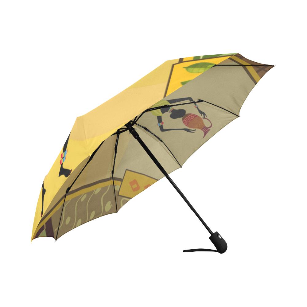 African Girl Design Automatic Foldable Umbrella