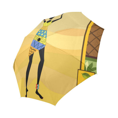 African Girl Design Automatic Foldable Umbrella