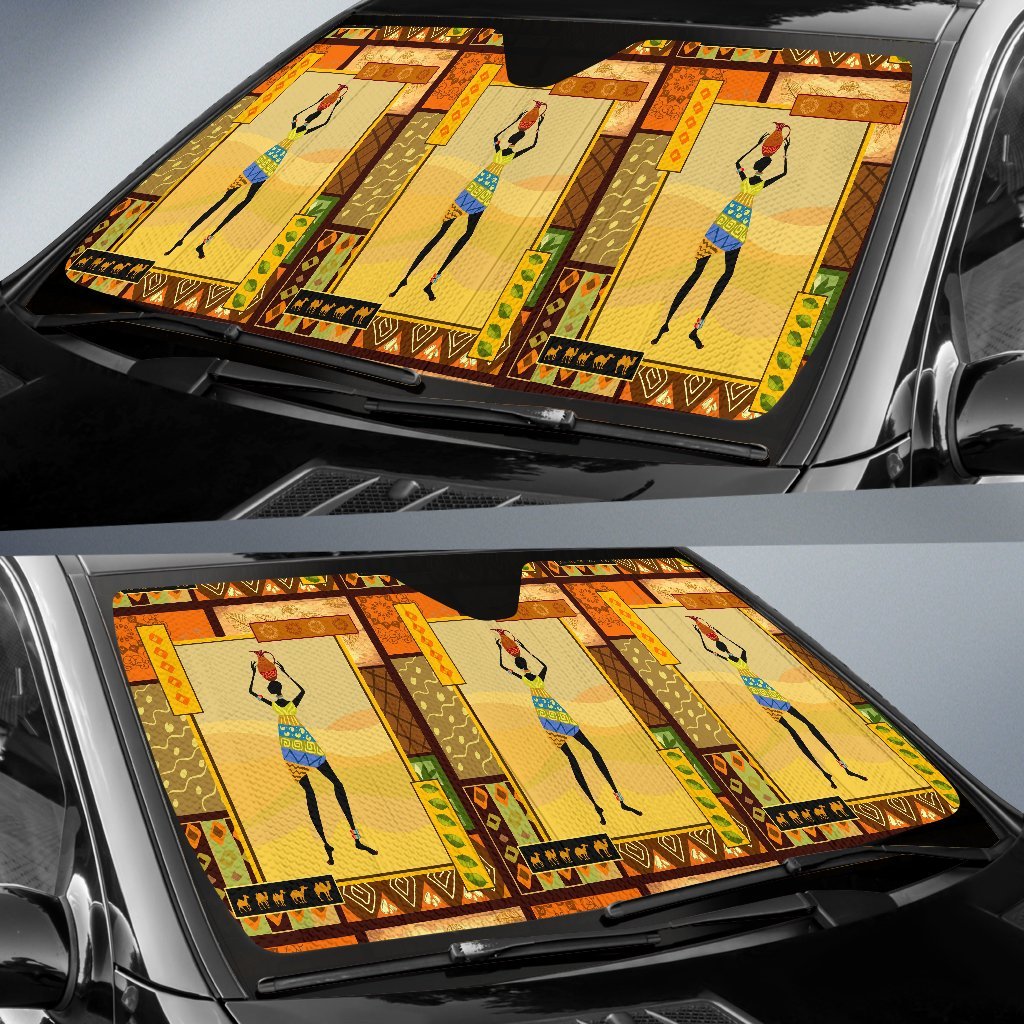 African Girl Design Car Sun Shade-JorJune