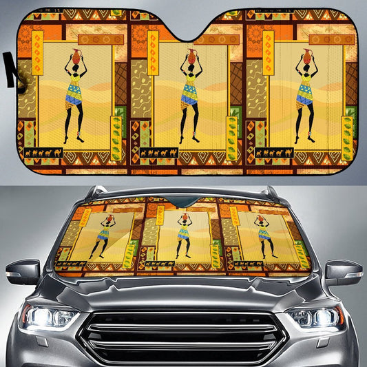 African Girl Design Car Sun Shade-JorJune