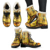 African Girl Design Faux Fur Leather Boots